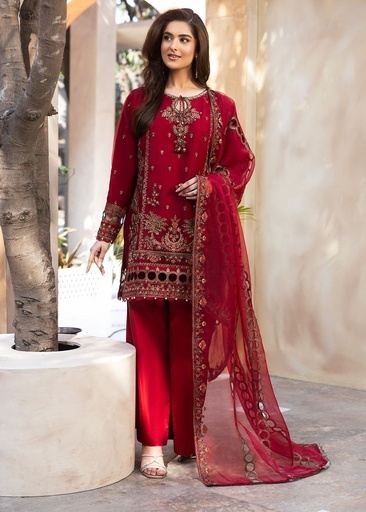 Organza Kurta Set in Red