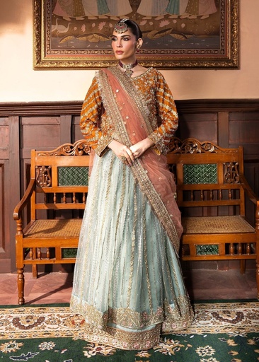 Chiffon Lehenga in Multi
