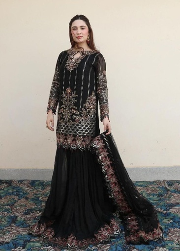 Chiffon Lehenga in Black