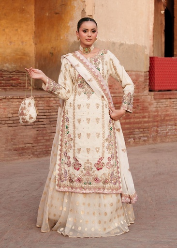 Chiffon Lehenga in Ivory