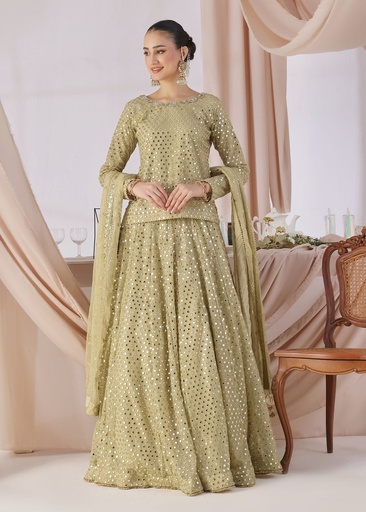 Undefined Lehenga in Pistachio green