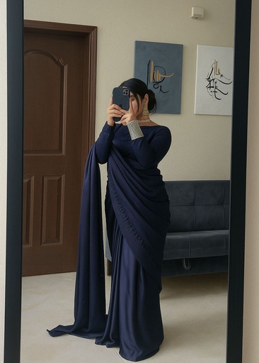 Silk Saree in Navy blue