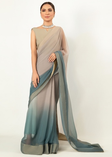 Raw silk Saree in Mint green