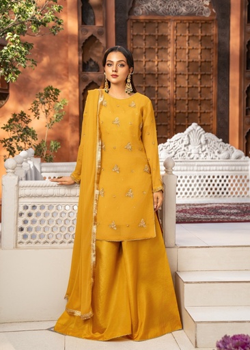 Chiffon Sharara in Mustard