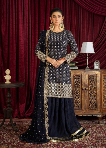 Chiffon Sharara in Blue