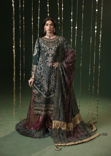 Silk Sharara in Dark green