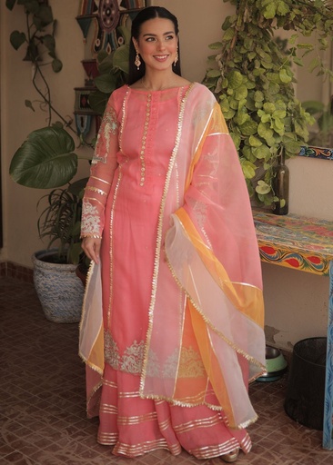 Organza Sharara in Pink
