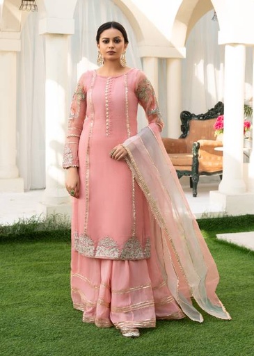 Organza Sharara in Pink
