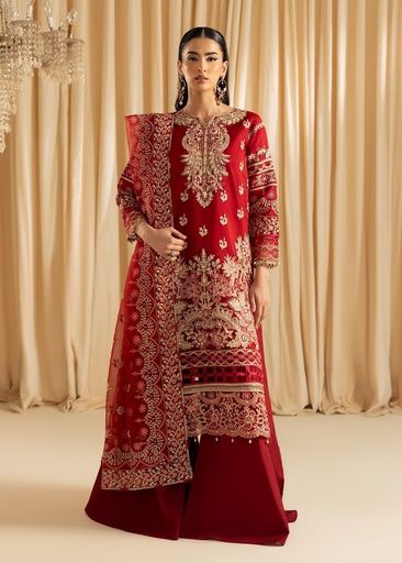 Organza Sharara in Maroon