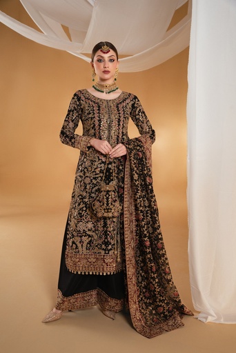 [WRS5939] Kurta Set in Black by Haseens Official