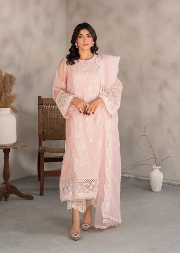 [JRK0603] Kurta Set in Baby pink by Laleen