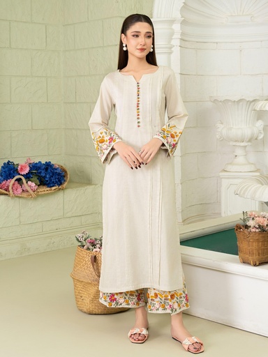 [ZHQ0489] Kurta Set in Ivory by Sahibas By Mirza