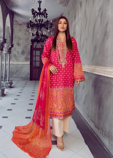 [HKL4807] Kurta Set in Pink by Chandan Nagri