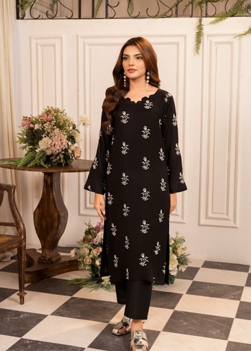 [KGC0525] Kurta Set in Black by Momin Online