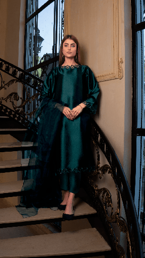 [NHH8436] Kurta Set in Green by Naaz Couture