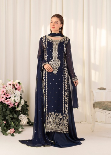 [JMV3819] Sharara in Navy blue by Agha Jaan